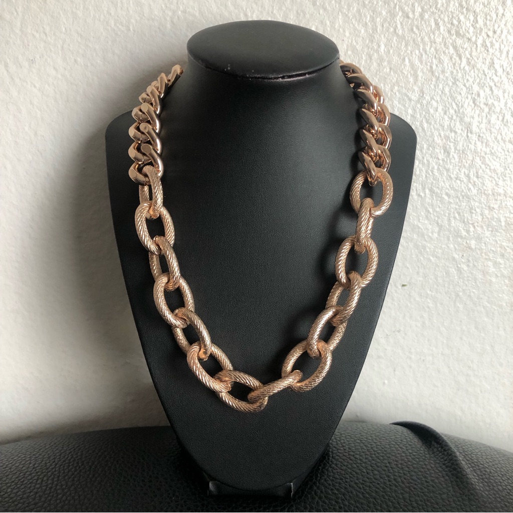 Hrh Collection Rose Gold Chunky Chain Necklace